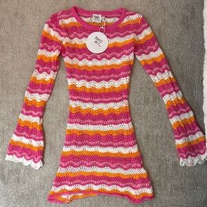 Princess Polly Pink and Orange Knit Swim Coverup